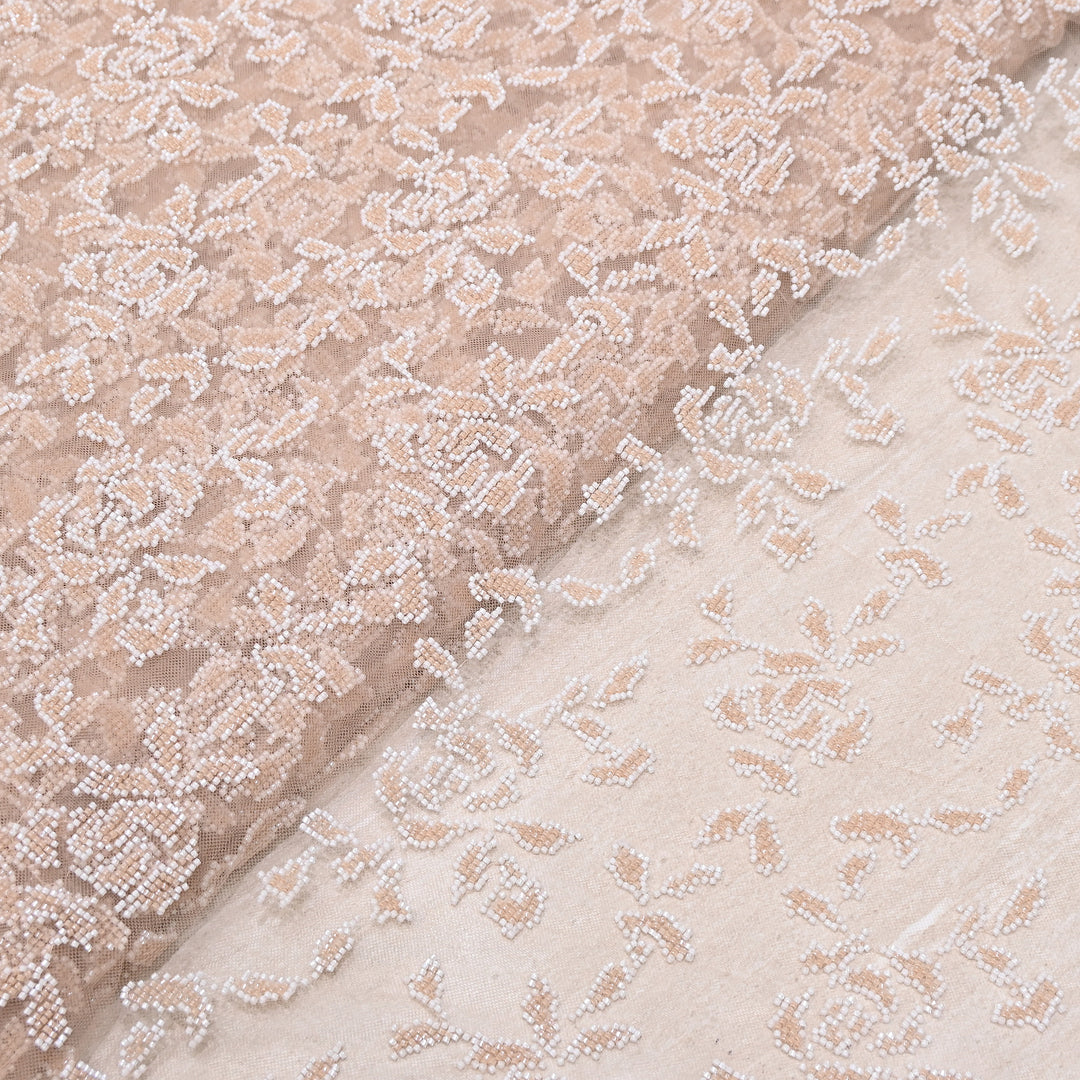 Premium Imported Net Cut Dana & Bead Embroidery Fabric 60" | CF4898-04