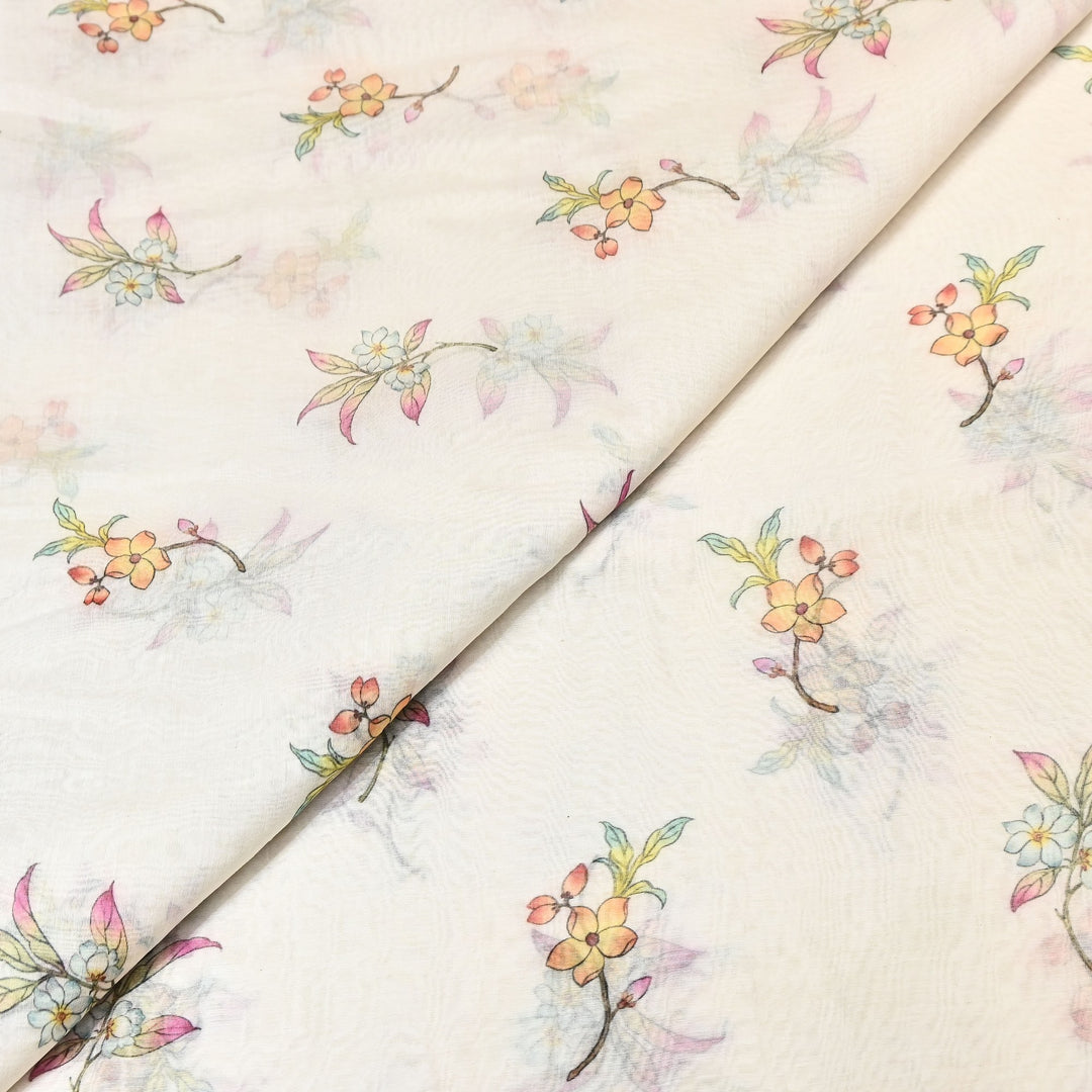 Mul Chanderi Digital Print Fabric - Soft Lightweight Designer Ethnic Fabric GT0185-32