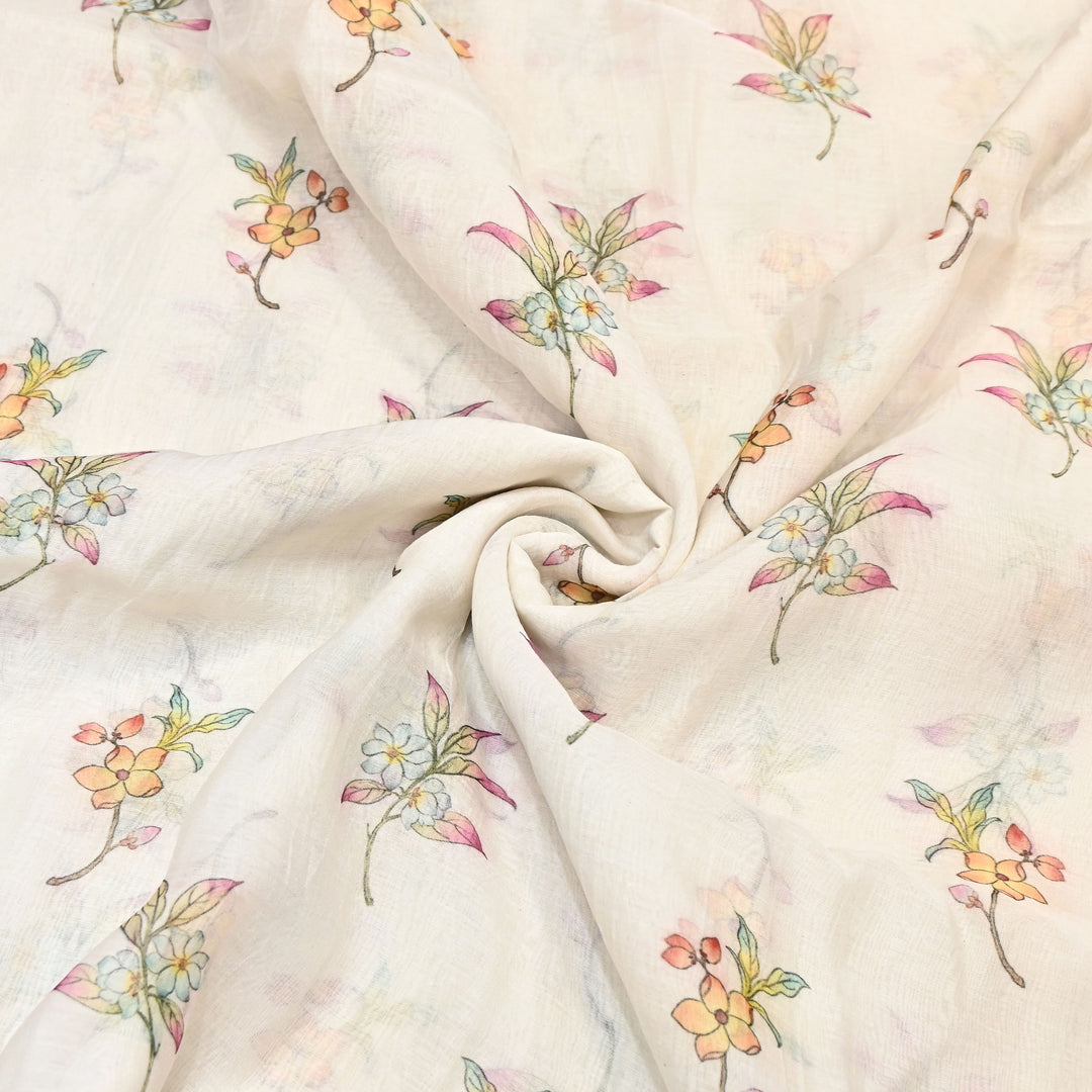 Mul Chanderi Digital Print Fabric - Soft Lightweight Designer Ethnic Fabric GT0185-32