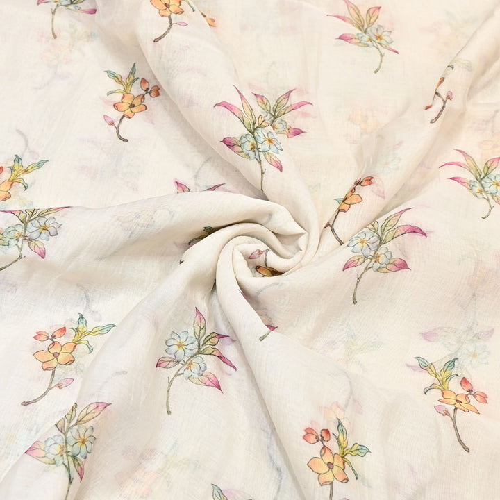 Mul Chanderi Digital Print Fabric - Soft Lightweight Designer Ethnic Fabric GT0185-32