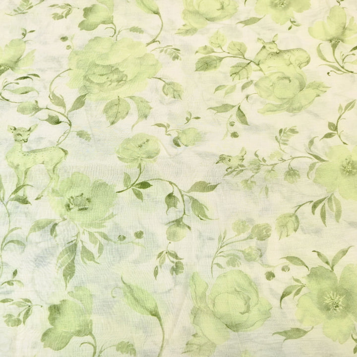 Mul Chanderi Digital Print Fabric - Soft Lightweight Designer Ethnic Fabric GT0185-33