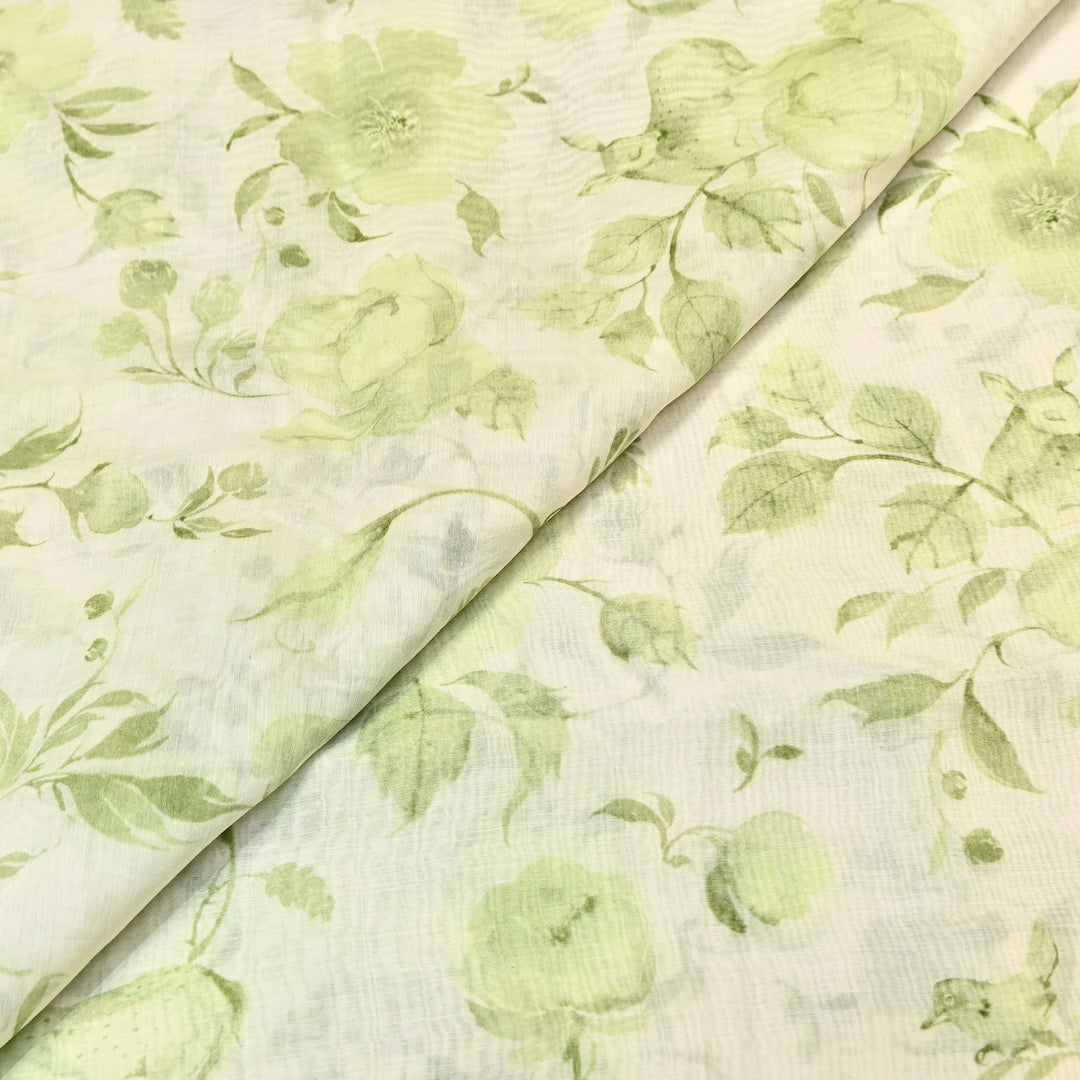 Mul Chanderi Digital Print Fabric - Soft Lightweight Designer Ethnic Fabric GT0185-33