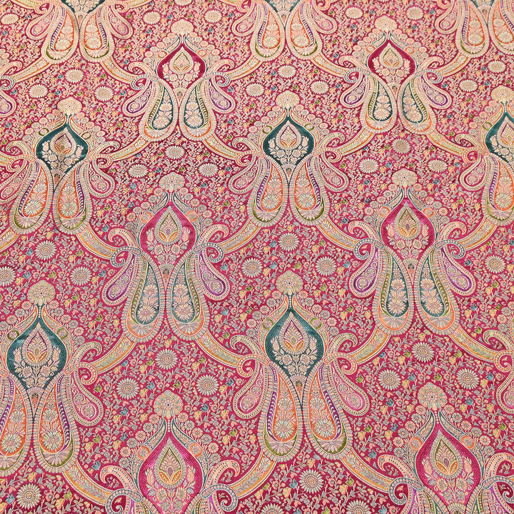 Viscose Dola Zari Jacquard Fabric | Luxury Designer Woven Fabric | NF0017-04