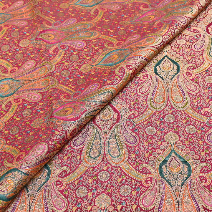 Viscose Dola Zari Jacquard Fabric | Luxury Designer Woven Fabric | NF0017-04