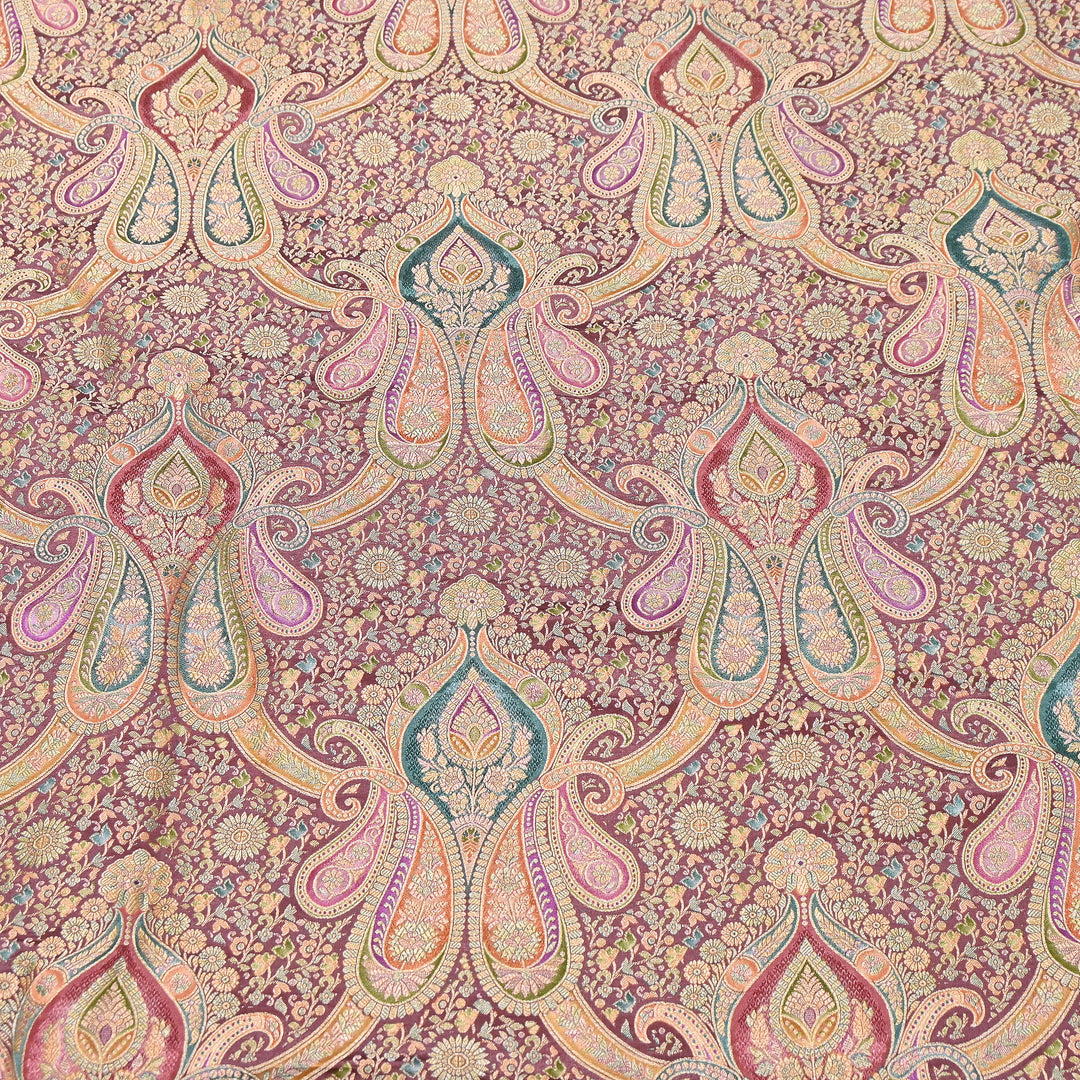 Viscose Dola Zari Jacquard Fabric | Luxury Designer Woven Fabric | NF0017-03