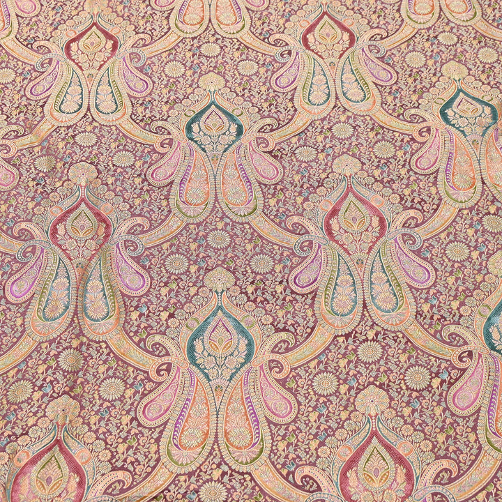 Viscose Dola Zari Jacquard Fabric | Luxury Designer Woven Fabric | NF0017-03