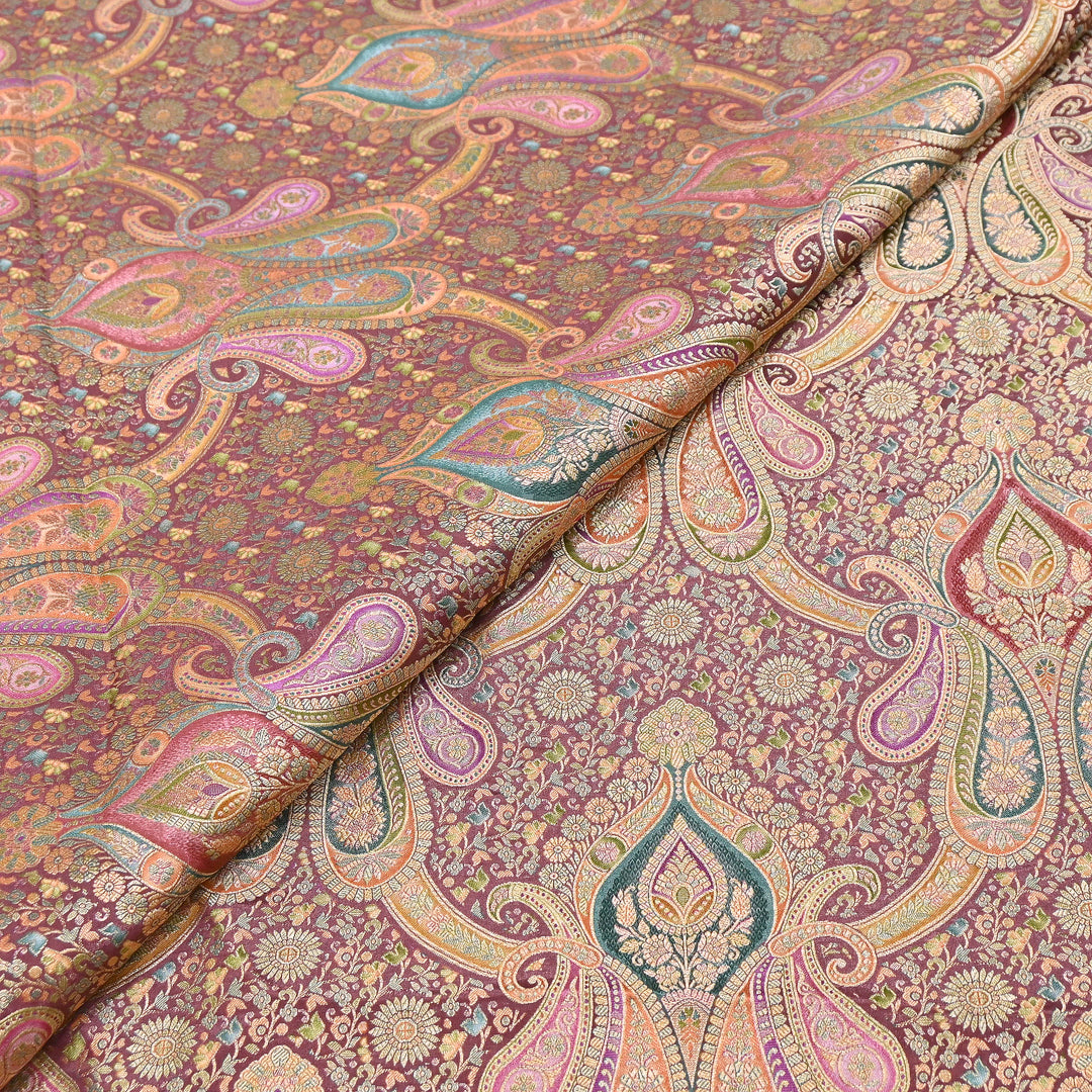 Viscose Dola Zari Jacquard Fabric | Luxury Designer Woven Fabric | NF0017-03