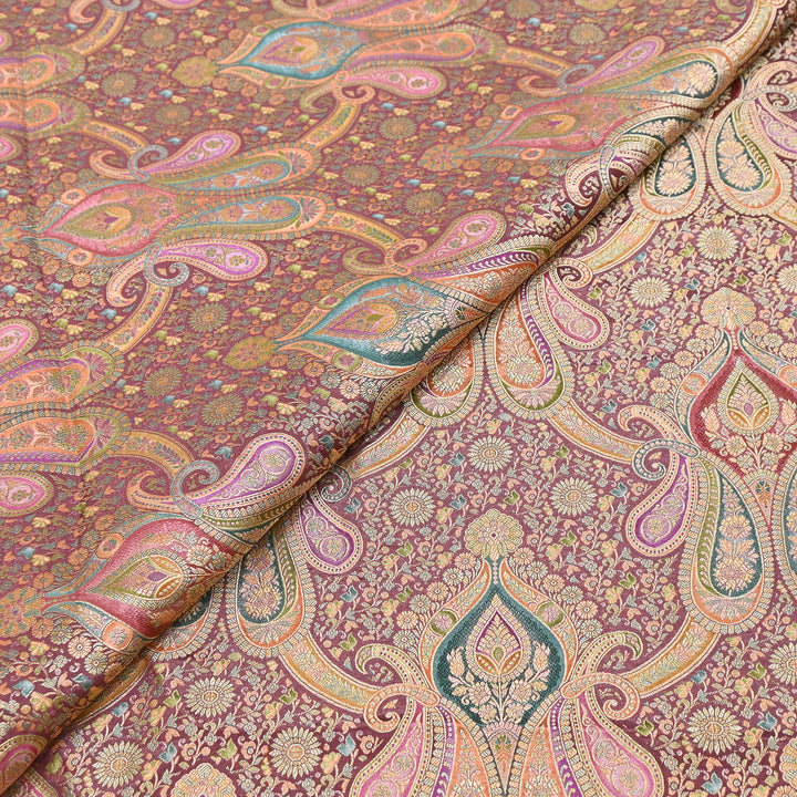 Viscose Dola Zari Jacquard Fabric | Luxury Designer Woven Fabric | NF0017-03