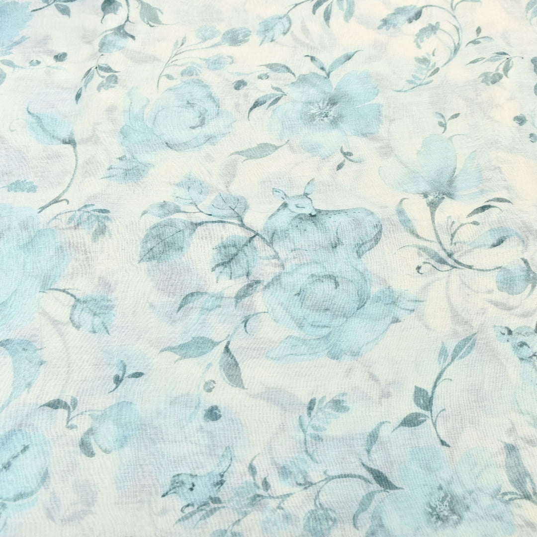Mul Chanderi Digital Print Fabric - Soft Lightweight Designer Ethnic Fabric GT0185-35