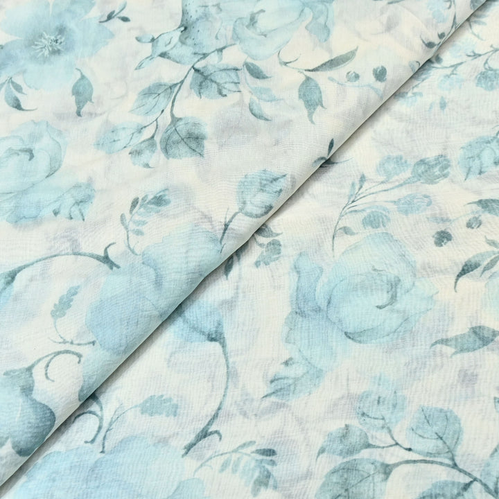 Mul Chanderi Digital Print Fabric - Soft Lightweight Designer Ethnic Fabric GT0185-35