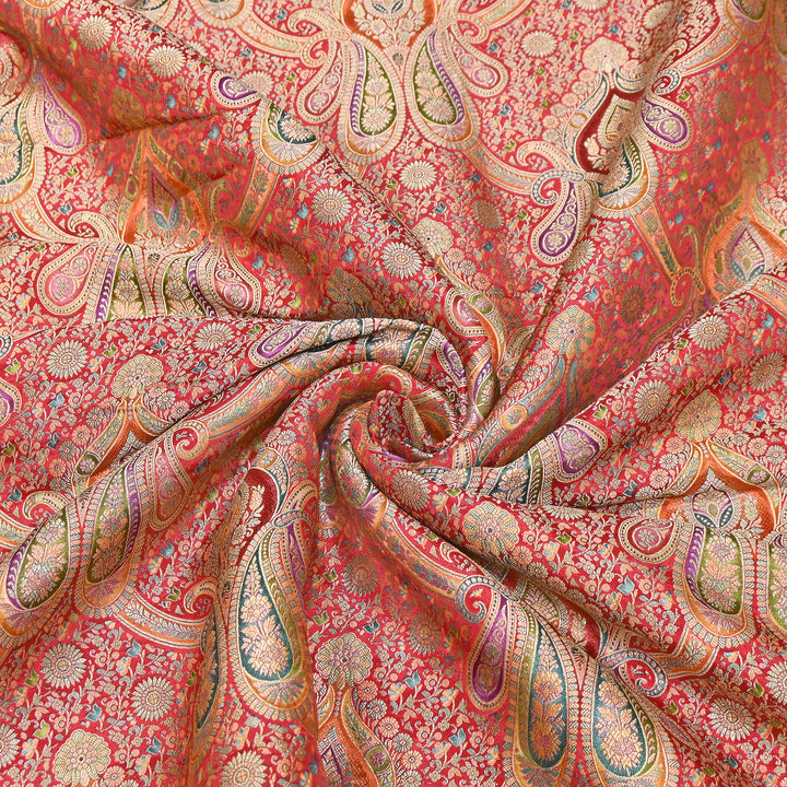 Viscose Dola Zari Jacquard Fabric | Luxury Designer Woven Fabric | NF0017-02
