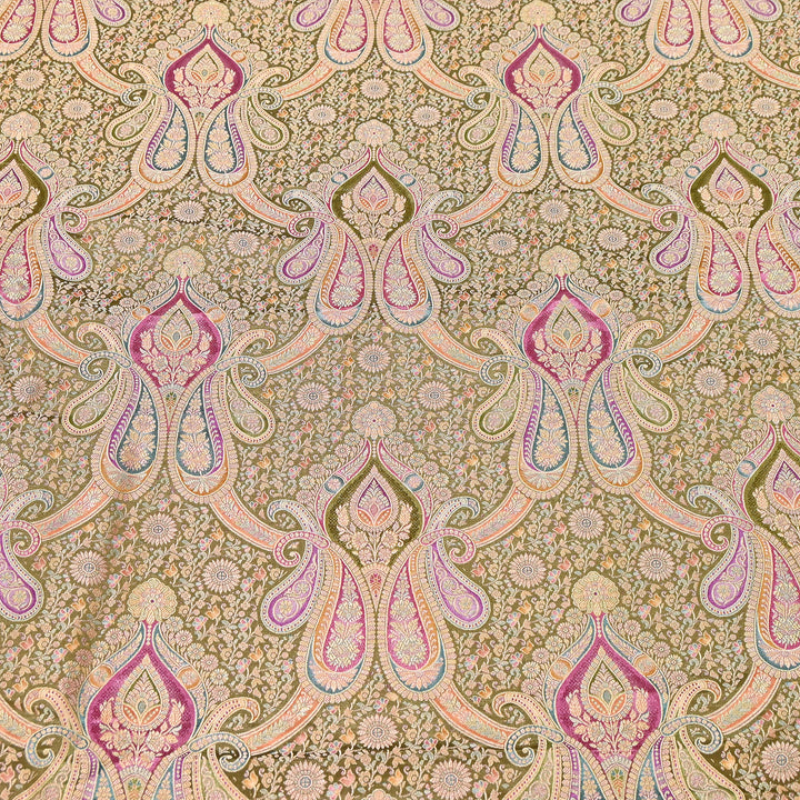 Viscose Dola Zari Jacquard Fabric | Luxury Designer Woven Fabric | NF0017-01