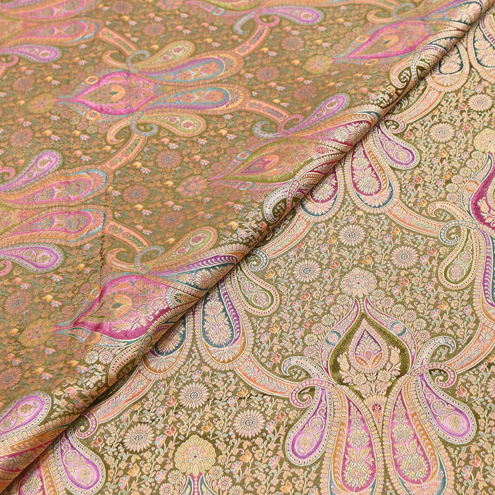 Viscose Dola Zari Jacquard Fabric | Luxury Designer Woven Fabric | NF0017-01