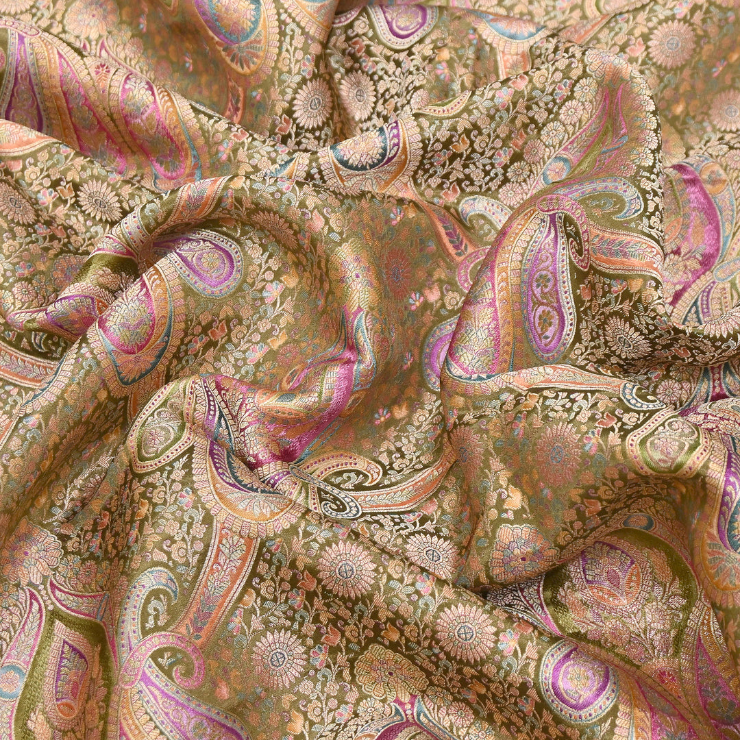 Viscose Dola Zari Jacquard Fabric | Luxury Designer Woven Fabric | NF0017-01