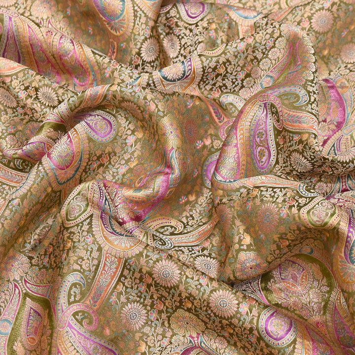 Viscose Dola Zari Jacquard Fabric | Luxury Designer Woven Fabric | NF0017-01