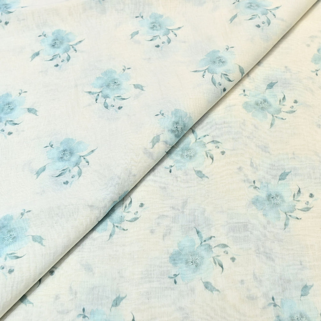Mul Chanderi Digital Print Fabric - Soft Lightweight Designer Ethnic Fabric GT0185-36