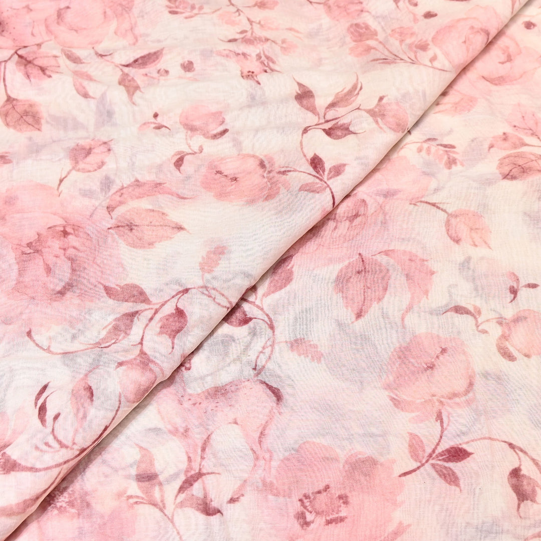 Mul Chanderi Digital Print Fabric - Soft Lightweight Designer Ethnic Fabric GT0185-39