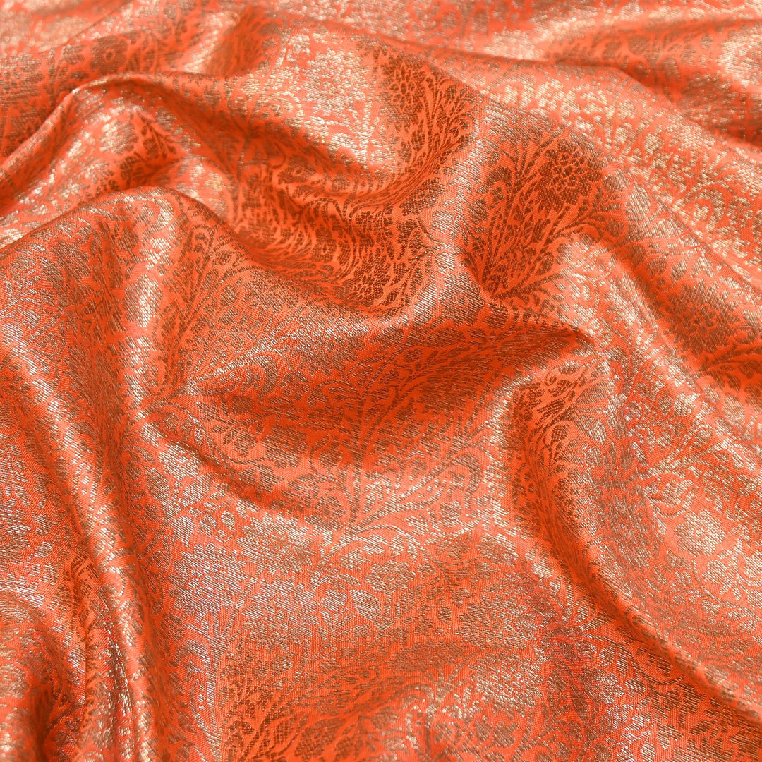 Premium Silk Katan Antique Brocade Fabric | Designer Zari Weave-ANT225-2