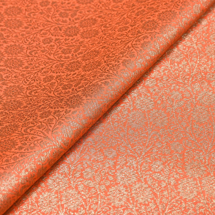 Premium Silk Katan Antique Brocade Fabric | Designer Zari Weave-ANT225-2
