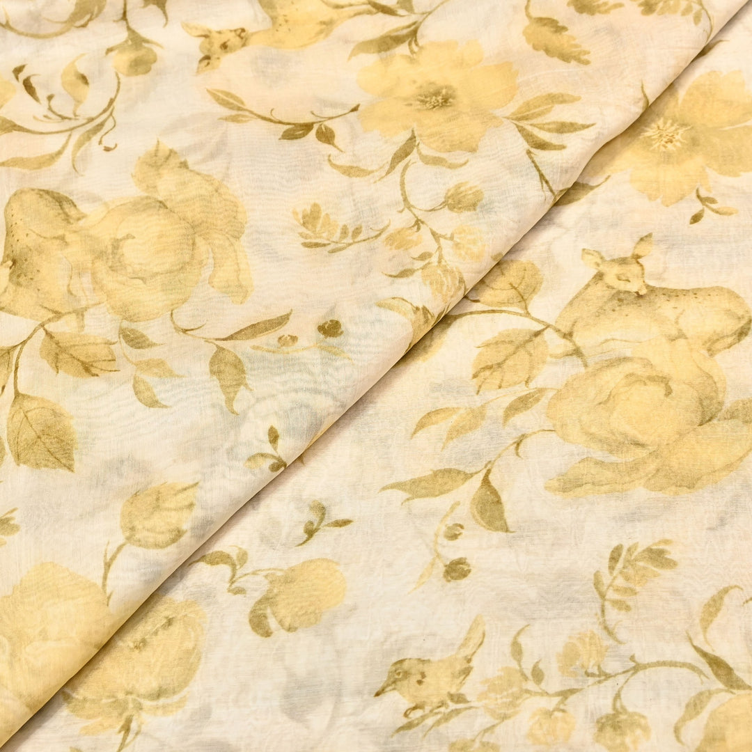 Mul Chanderi Digital Print Fabric - Soft Lightweight Designer Ethnic Fabric GT0185-41