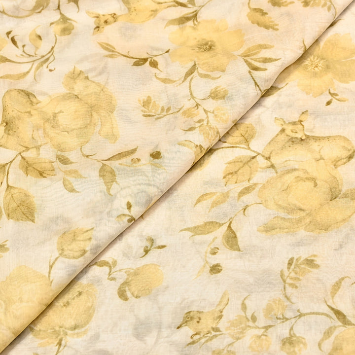 Mul Chanderi Digital Print Fabric - Soft Lightweight Designer Ethnic Fabric GT0185-41