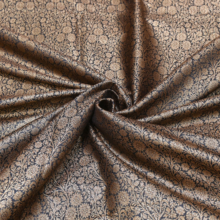 Premium Silk Katan Antique Brocade Fabric | Designer Zari Weave-ANT225-4