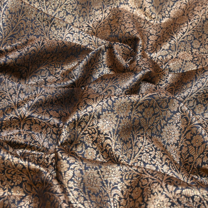 Premium Silk Katan Antique Brocade Fabric | Designer Zari Weave-ANT225-4