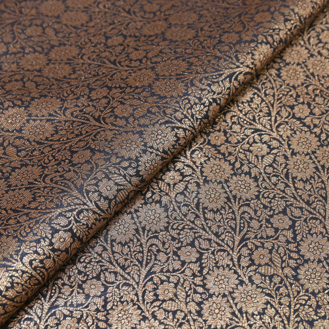Premium Silk Katan Antique Brocade Fabric | Designer Zari Weave-ANT225-4