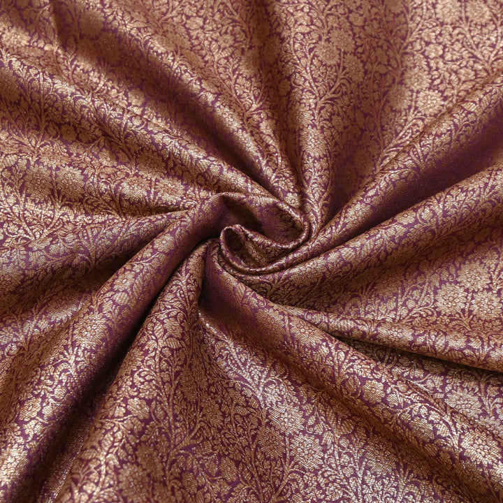 Premium Silk Katan Antique Brocade Fabric | Designer Zari Weave-ANT225-5