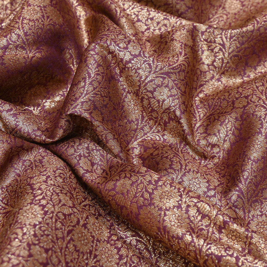 Premium Silk Katan Antique Brocade Fabric | Designer Zari Weave-ANT225-5