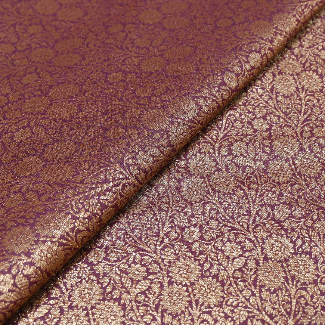 Premium Silk Katan Antique Brocade Fabric | Designer Zari Weave-ANT225-5