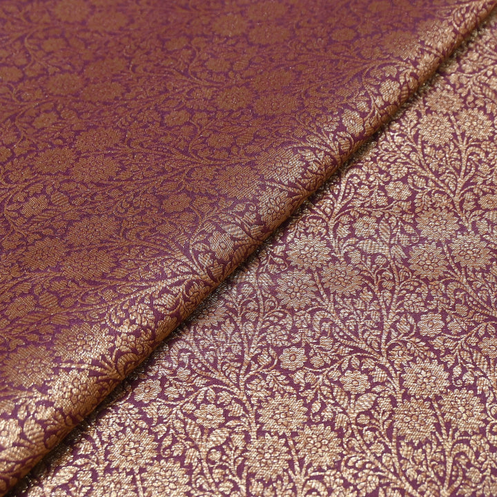 Premium Silk Katan Antique Brocade Fabric | Designer Zari Weave-ANT225-5