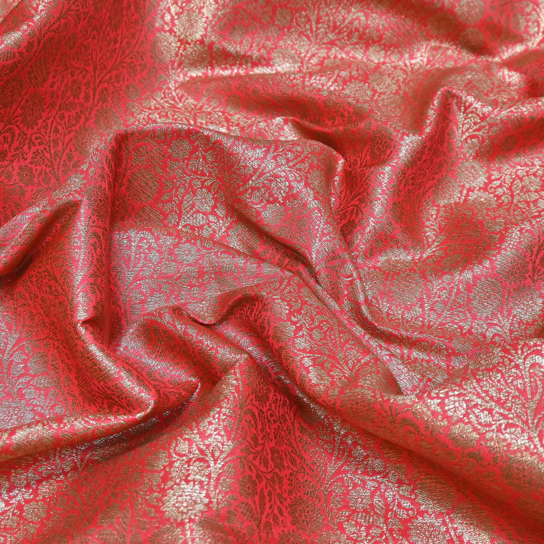 Premium Silk Katan Antique Brocade Fabric | Designer Zari Weave-ANT225-6