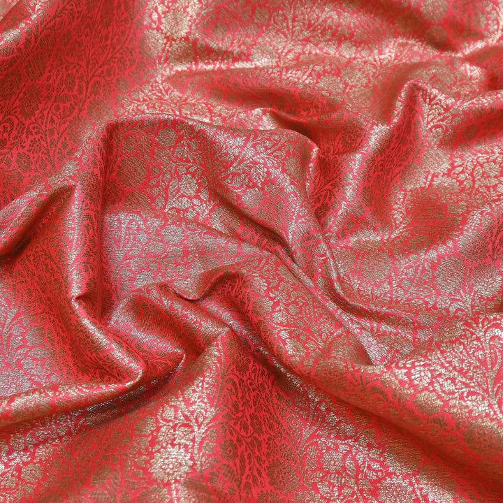 Premium Silk Katan Antique Brocade Fabric | Designer Zari Weave-ANT225-6