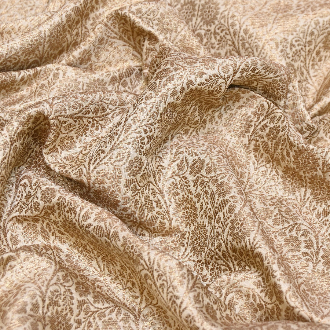 Premium Silk Katan Antique Brocade Fabric | Designer Zari Weave-ANT225-7