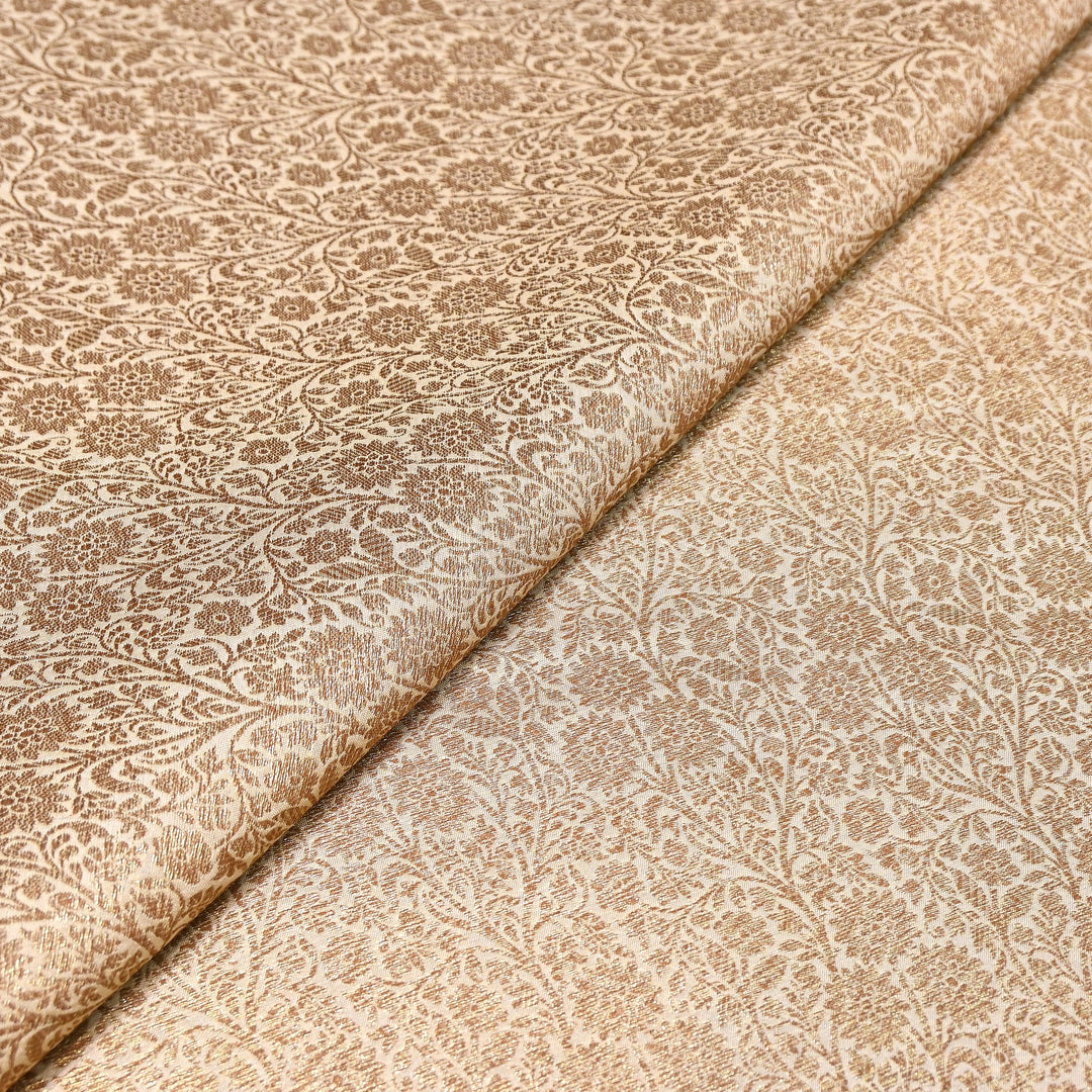 Premium Silk Katan Antique Brocade Fabric | Designer Zari Weave-ANT225-7