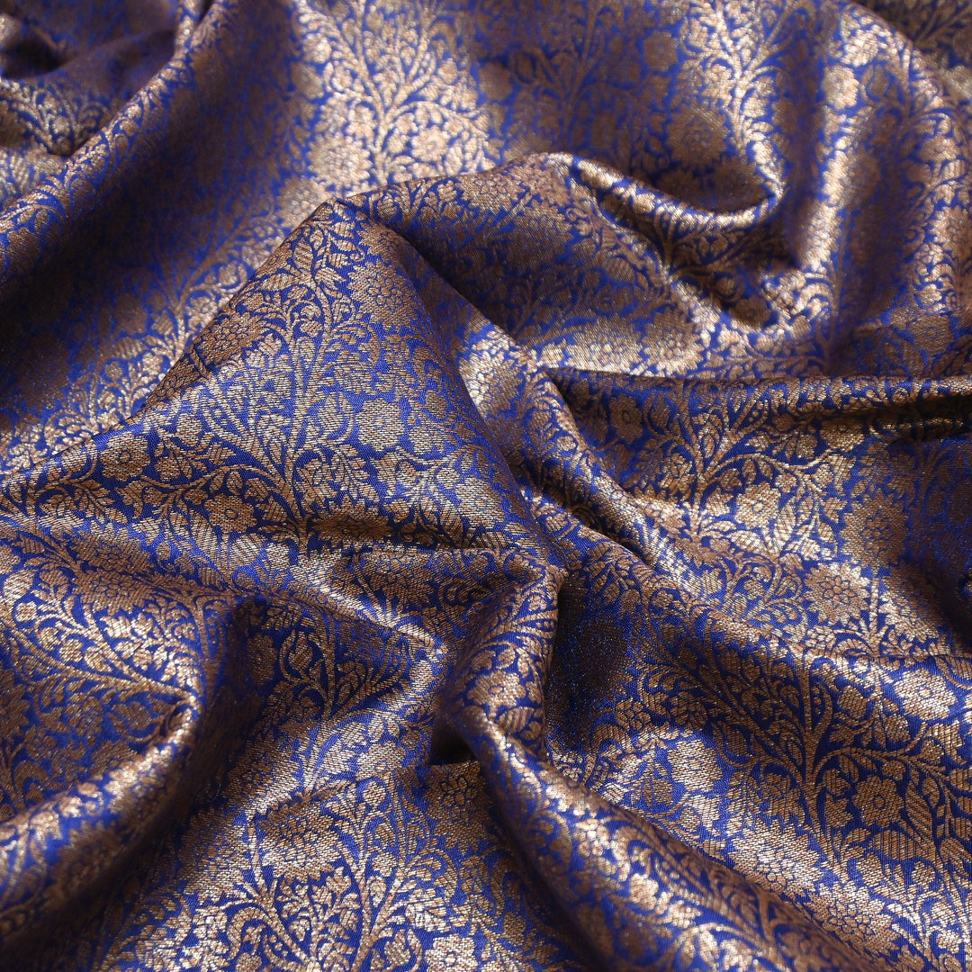 Premium Silk Katan Antique Brocade Fabric | Designer Zari Weave-ANT225-8