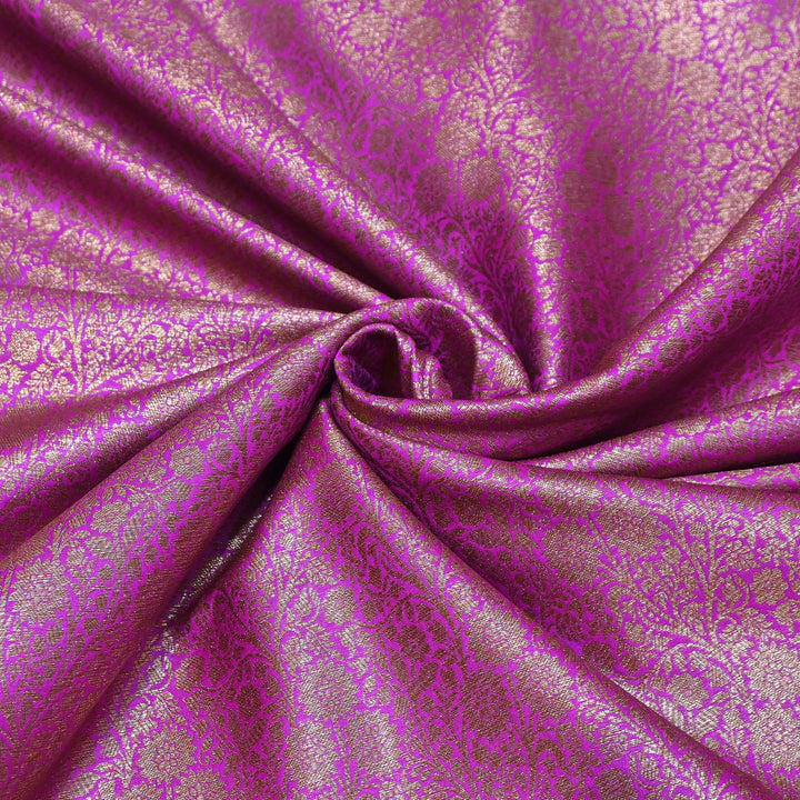 Premium Silk Katan Antique Brocade Fabric | Designer Zari Weave-ANT225-9