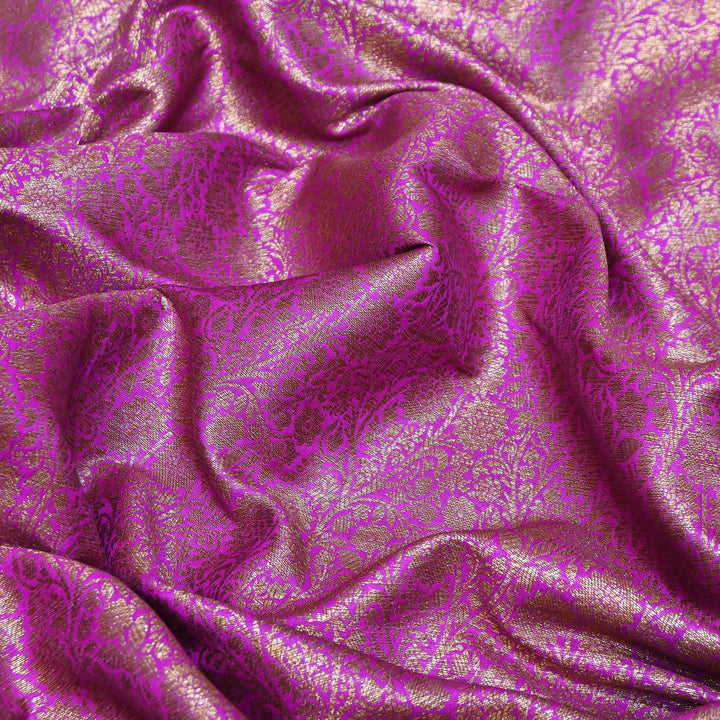 Premium Silk Katan Antique Brocade Fabric | Designer Zari Weave-ANT225-9