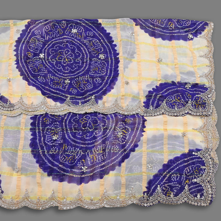 Premium Viscose Chiffon Bandhani Moti Embroidery Dupatta | Designer Bandhani Dupatta-H00003-4
