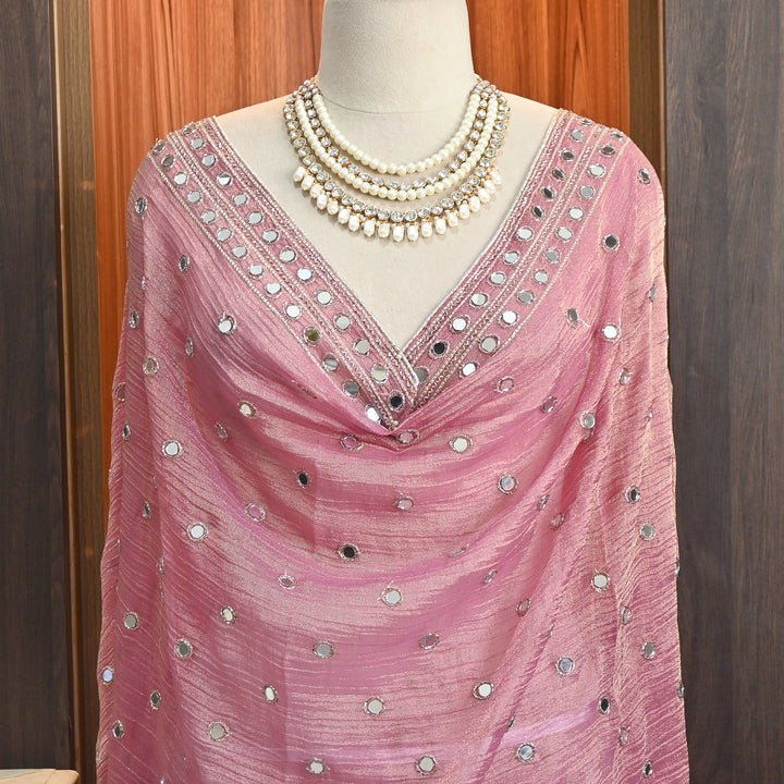 Premium Crush Tissue Zari & Mirror Embroidery Dupatta | Designer Festive Dupatta-SAL810-3