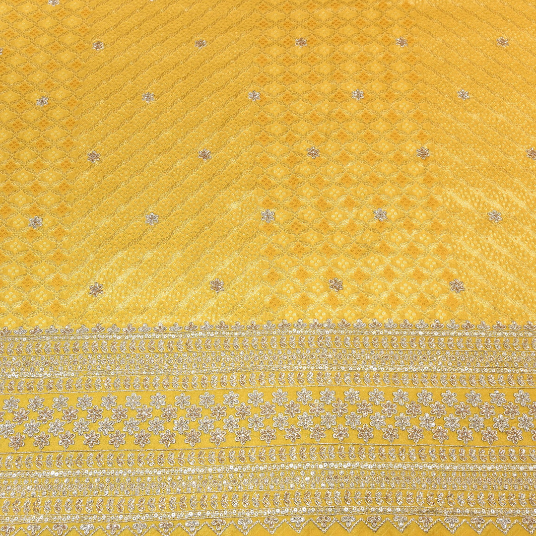 Viscose Georgette Bandhani Print Embroidery Fabric | DM1166-03