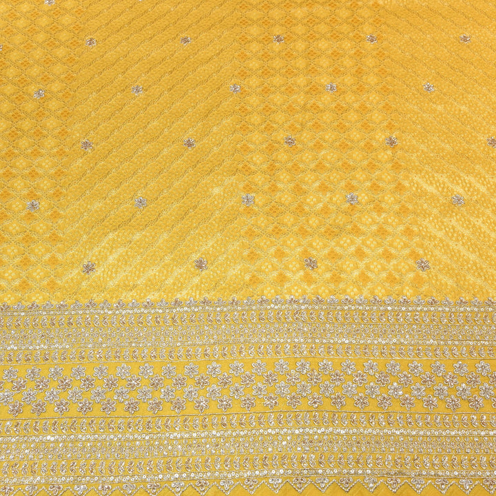 Viscose Georgette Bandhani Print Embroidery Fabric | DM1166-03