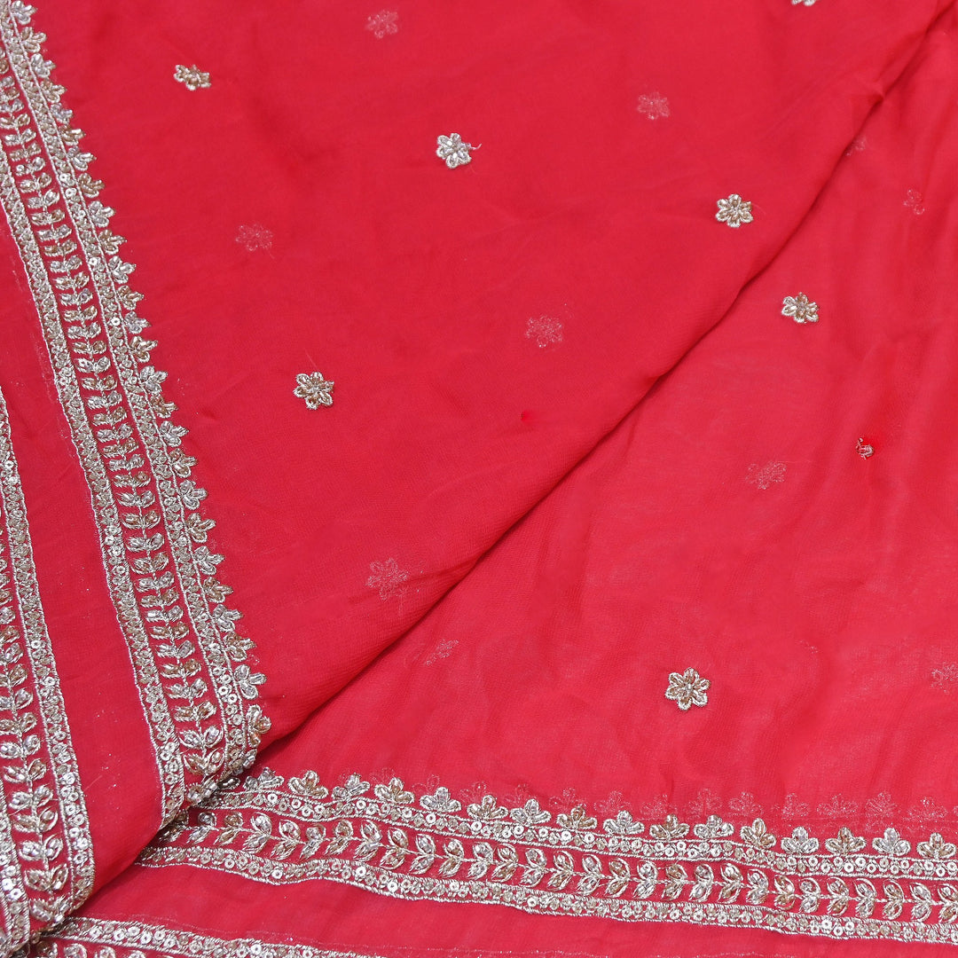 Viscose Georgette Zari & Sequins Embroidery Duppta Fabric | TF4990-02