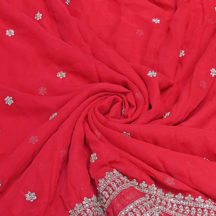 Viscose Georgette Zari & Sequins Embroidery Duppta Fabric | TF4990-02
