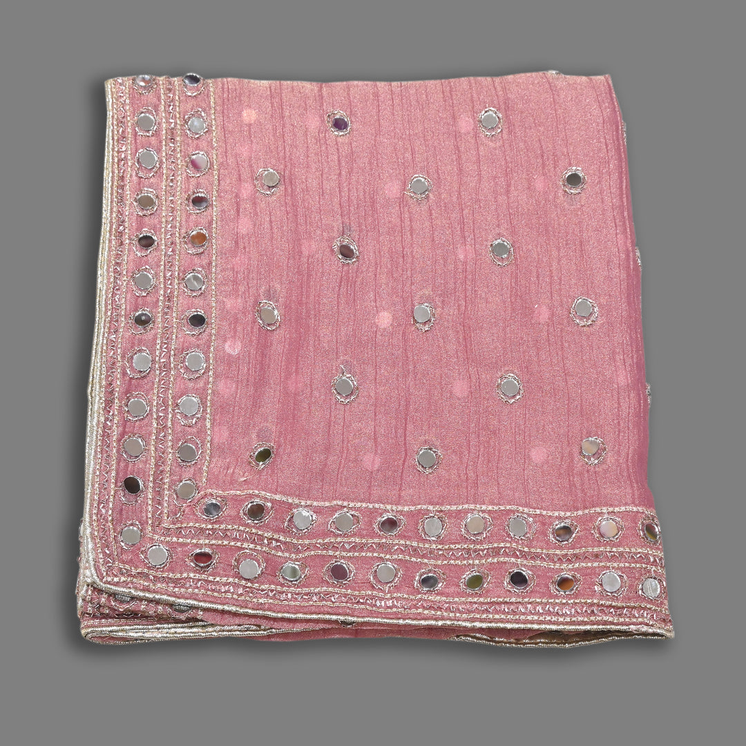 Premium Crush Tissue Zari & Mirror Embroidery Dupatta | Designer Festive Dupatta-SAL810-3