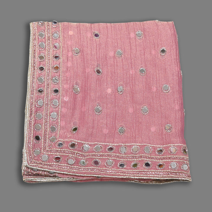 Premium Crush Tissue Zari & Mirror Embroidery Dupatta | Designer Festive Dupatta-SAL810-3