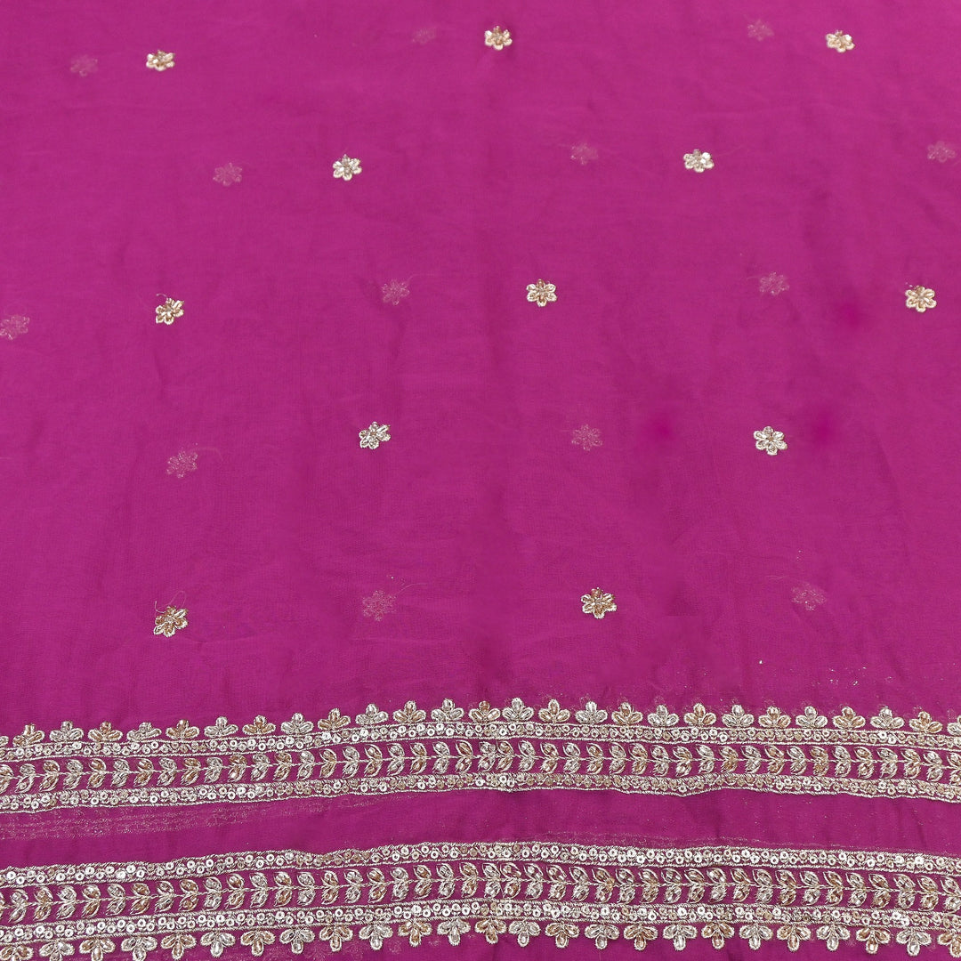 Viscose Georgette Zari & Sequins Embroidery Duppta Fabric | TF4990-06