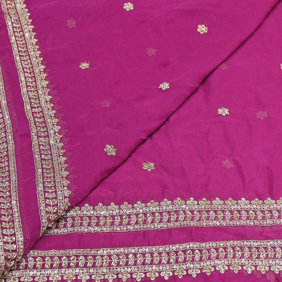 Viscose Georgette Zari & Sequins Embroidery Duppta Fabric | TF4990-06