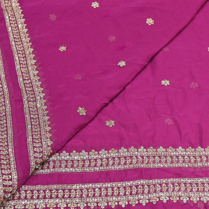 Viscose Georgette Zari & Sequins Embroidery Duppta Fabric | TF4990-06